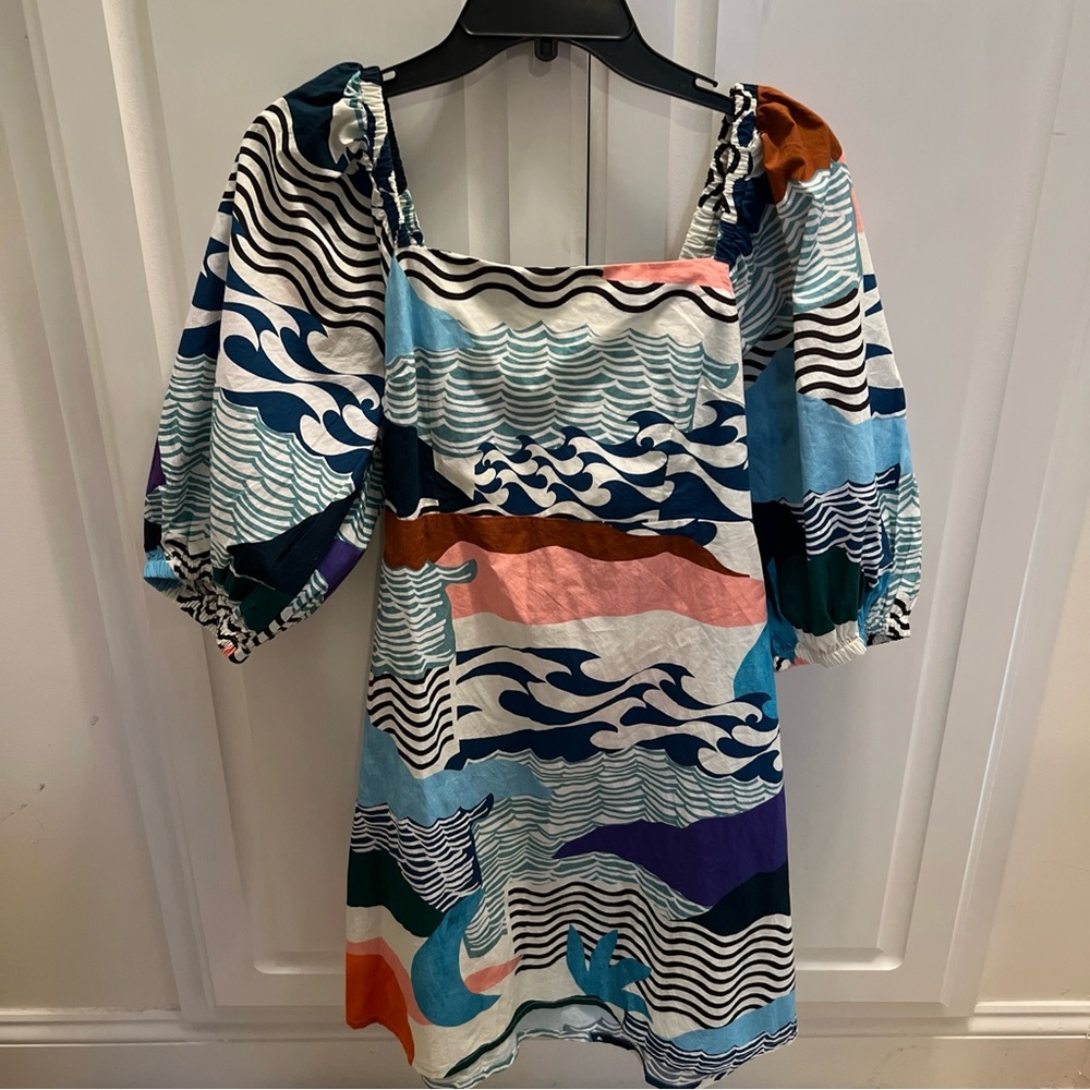 NWT Oliphant Pacifica White Tie Back Dress Size Small